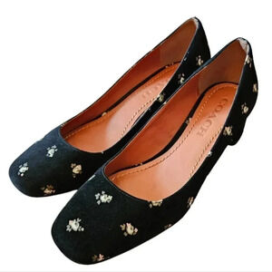 Coach Suede Leather Prairie Print Pump Heel Shoes Size 6.5